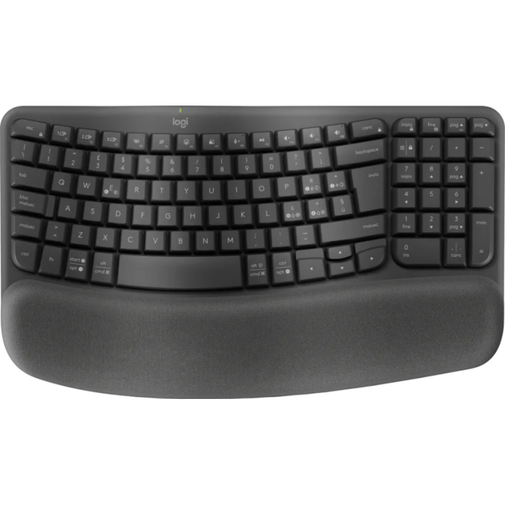 Tastatura wireless Logitech Wave Keys, Bluetooth, USB-C, Graphite