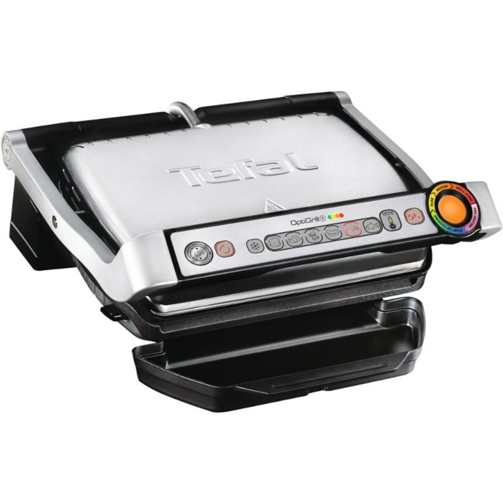 Gratar electric Tefal Optigrill+ Wafles GC716D12, 2000W, 6 programe, Accesoriu pentru gofre, Argintiu