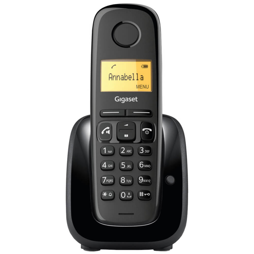 Telefon fara fir DECT Gigaset A280, Agenda 80 contacte, Iluminare display, Negru