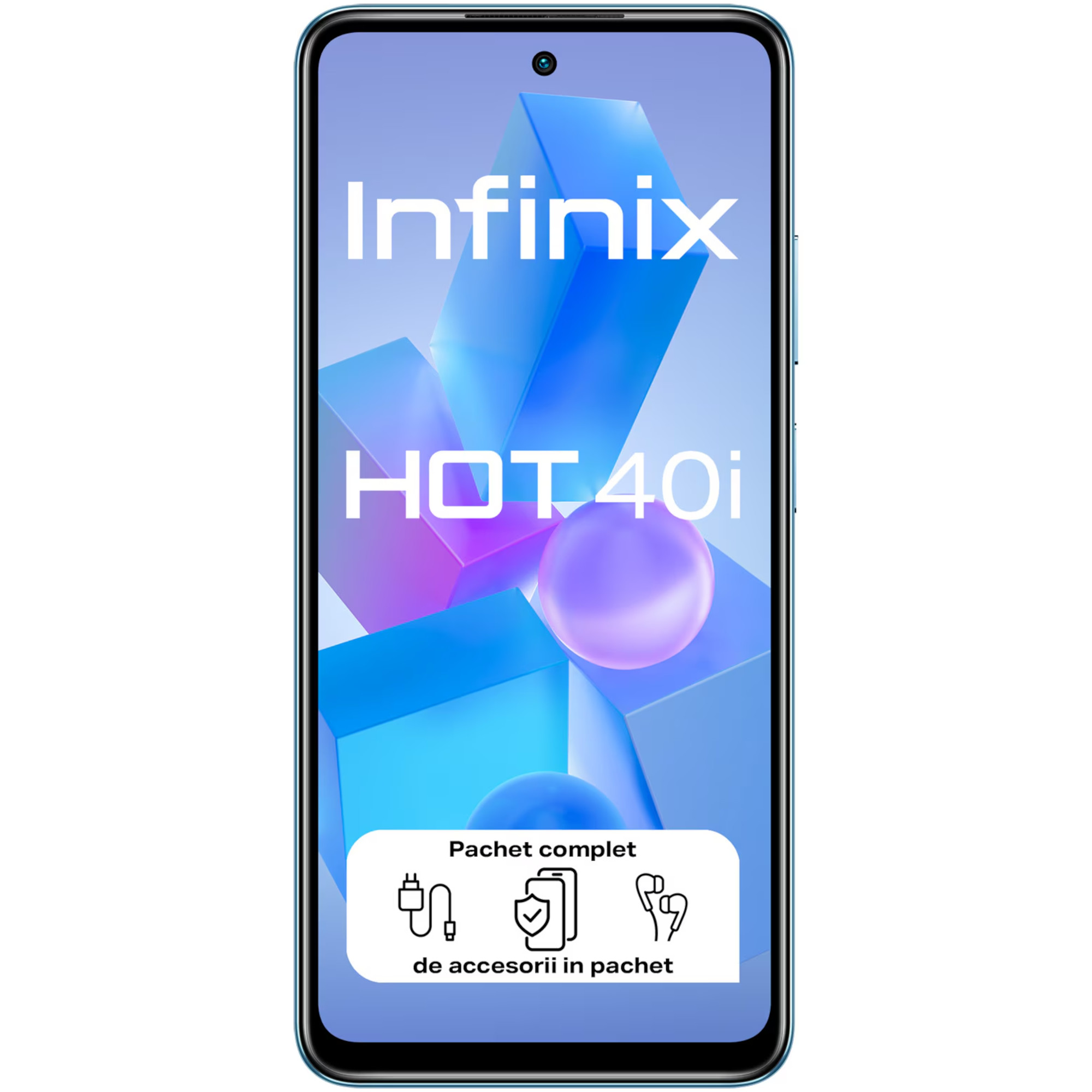 Telefon mobil Infinix Hot 40i 4G, 128GB, 4GB RAM, Palm Blue