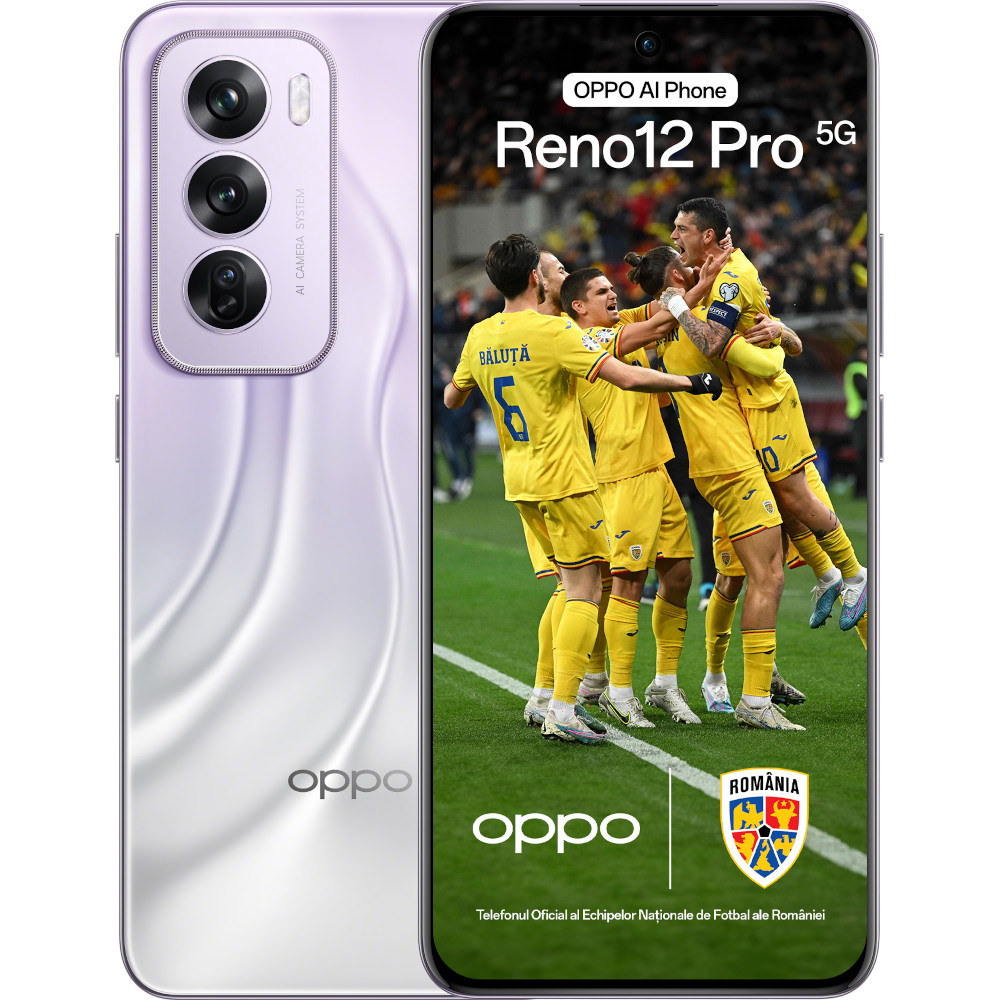 Telefon mobil OPPO Reno12 Pro 5G, 512GB, 12GB RAM, Dual SIM, Nebula Silver