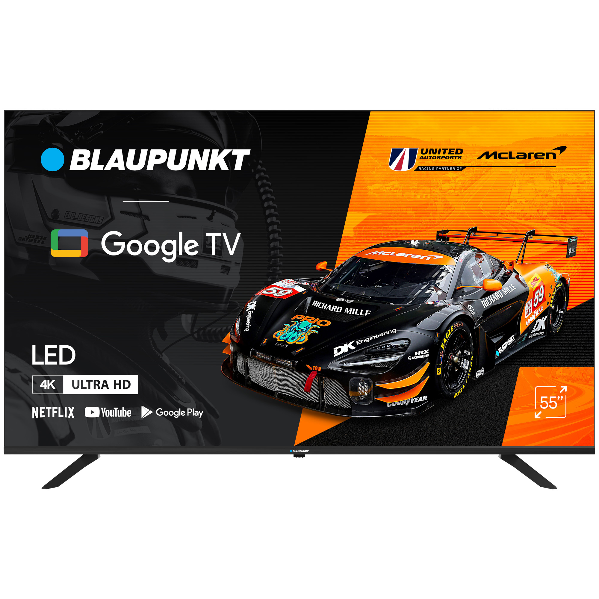 Televizor Smart Blaupunkt 55UGC5500S, 139 cm, 4K, Google TV, Bluetooth, Wi-Fi, Clasa G