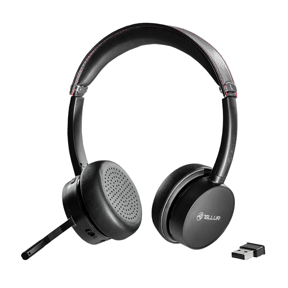 Casti call center Tellur Voice Pro Wireless, Negru