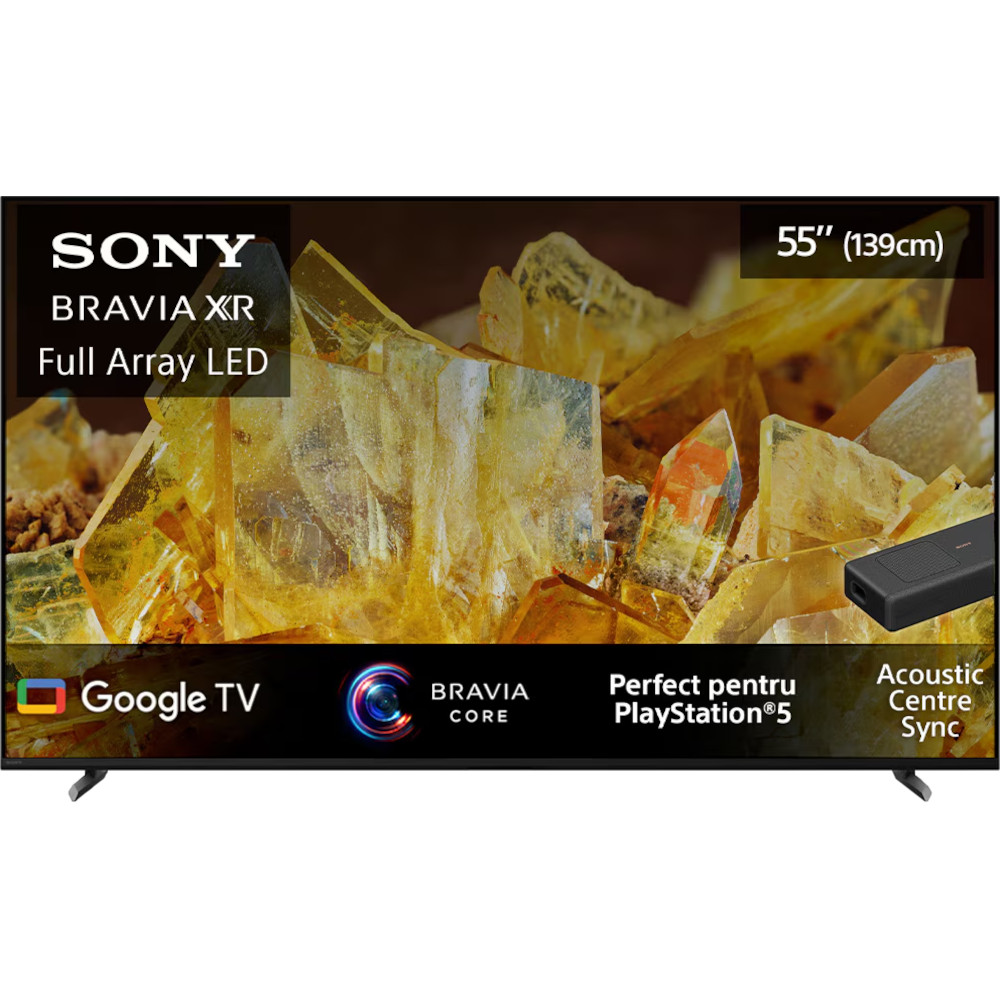 televizor smart led sony bravia, 80 cm, 32wd757, full hd Televizor Smart LED Sony Bravia 55X90L, 139 cm, Ultra HD 4K, Google TV, Clasa G