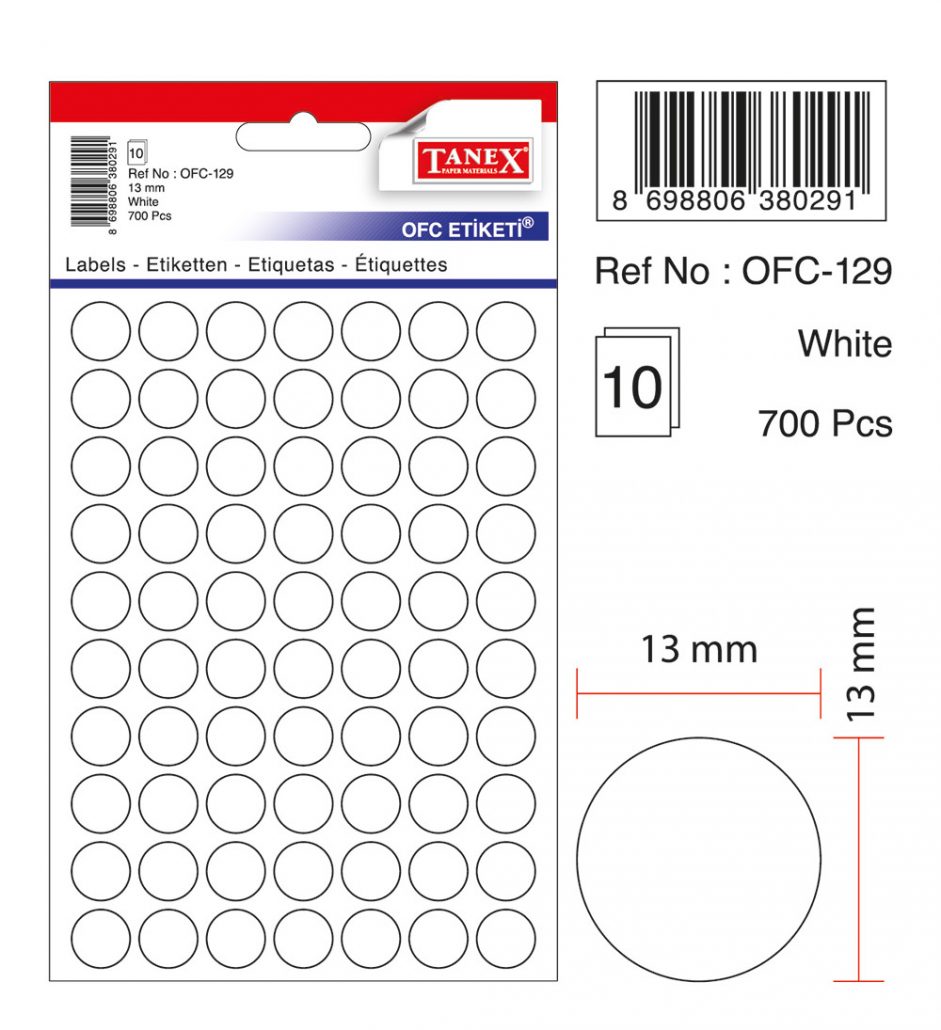 Etichete Autoadezive Albe, D13 Mm, 700 Buc/set, Tanex