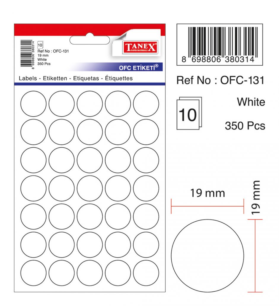 Etichete Autoadezive Albe, D19 Mm, 350 Buc/set, Tanex