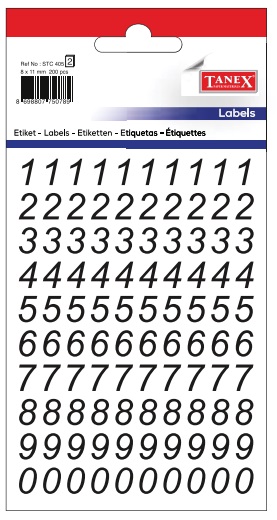 Etichete Cu Cifre, 0-9, 8 X 11 Mm, 200buc/set, Tanex