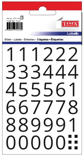 Etichete Cu Cifre, 0-9, 70buc/set, Tanex