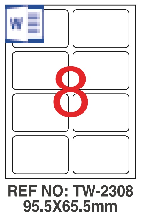 Etichete Albe Autoadezive, Repozitionabile, 8/a4, 95.5 X 65.5mm, 25 Coli/top, Tanex-colturi Rotunji
