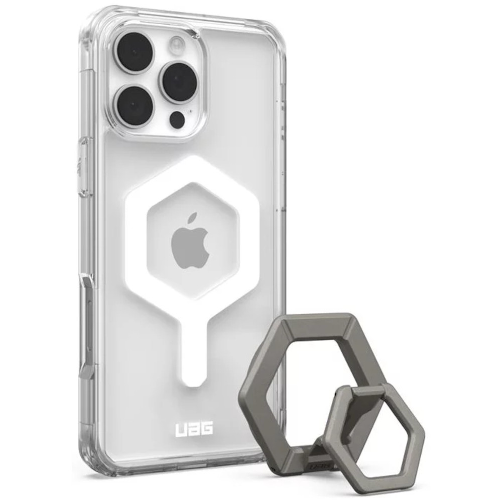 UAG Husa Plyo Magsafe iPhone 16 Pro Max Ice White Titanium Stand