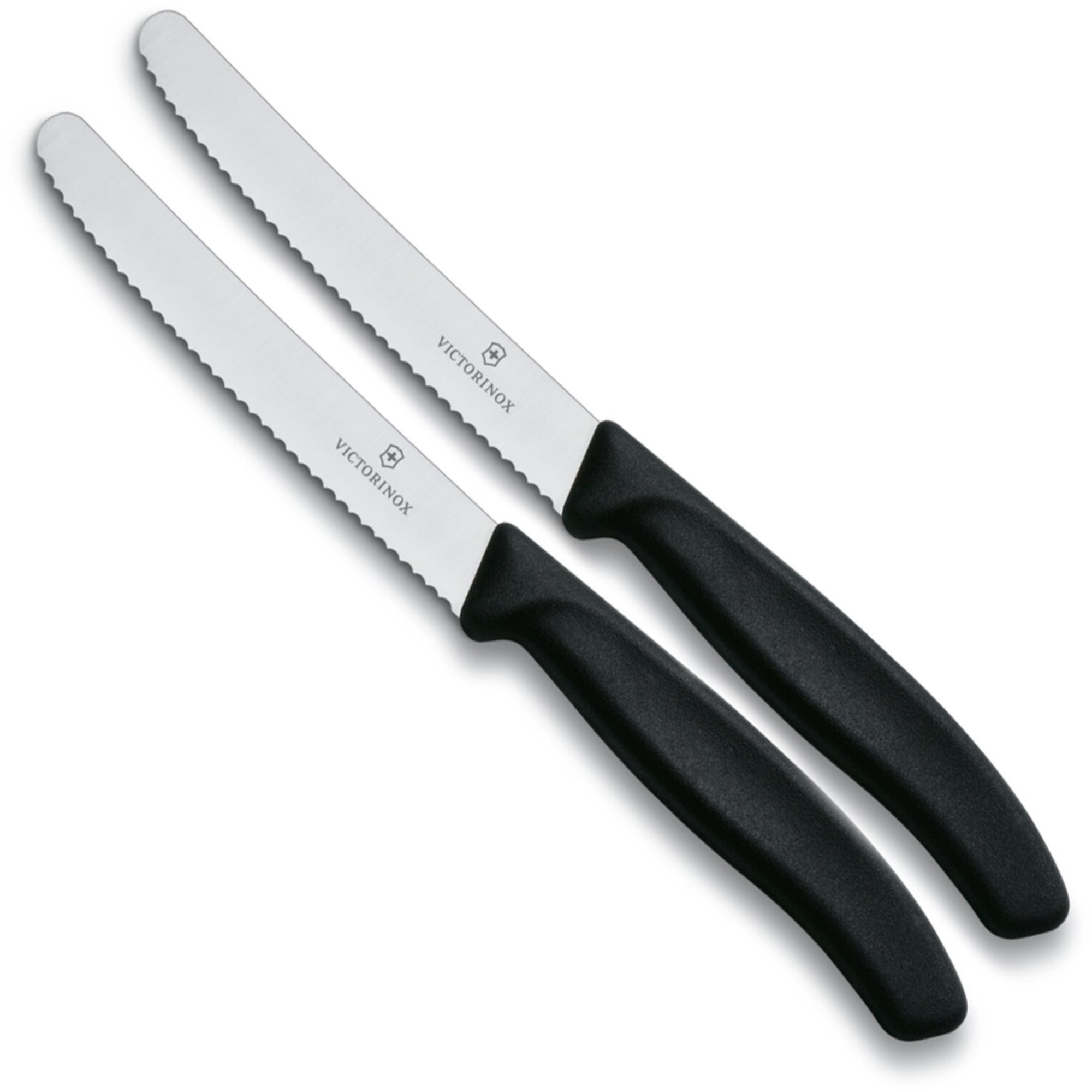 Set 2 Cutite cu Lama Zimtata Victorinox 6.7833.B, Lama 11 cm, Negru