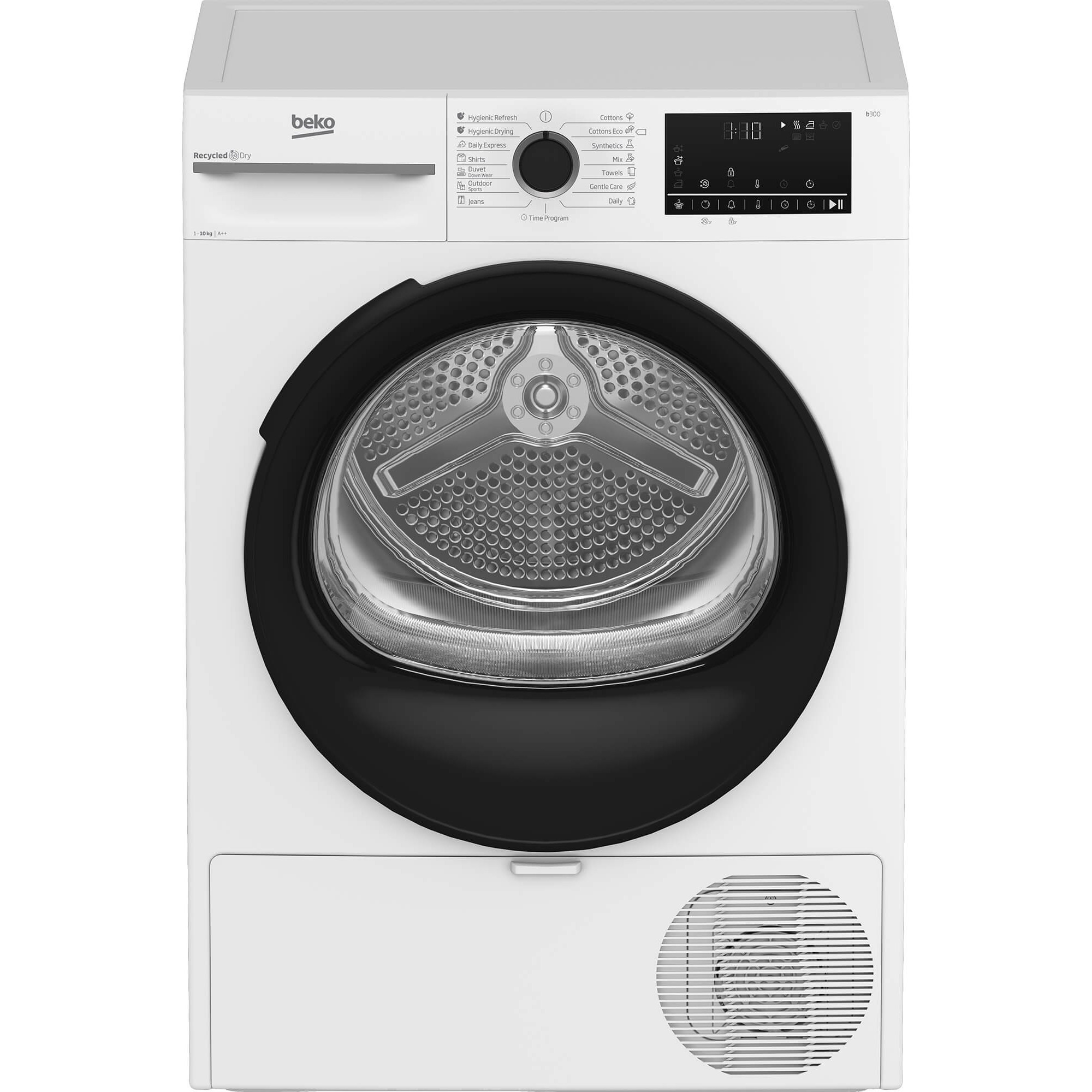 Uscator de rufe Beko BM3T40230W, 15 programe, 10 kg, Hygienic Refresh, Child Lock, Display Digital, Clasa A++