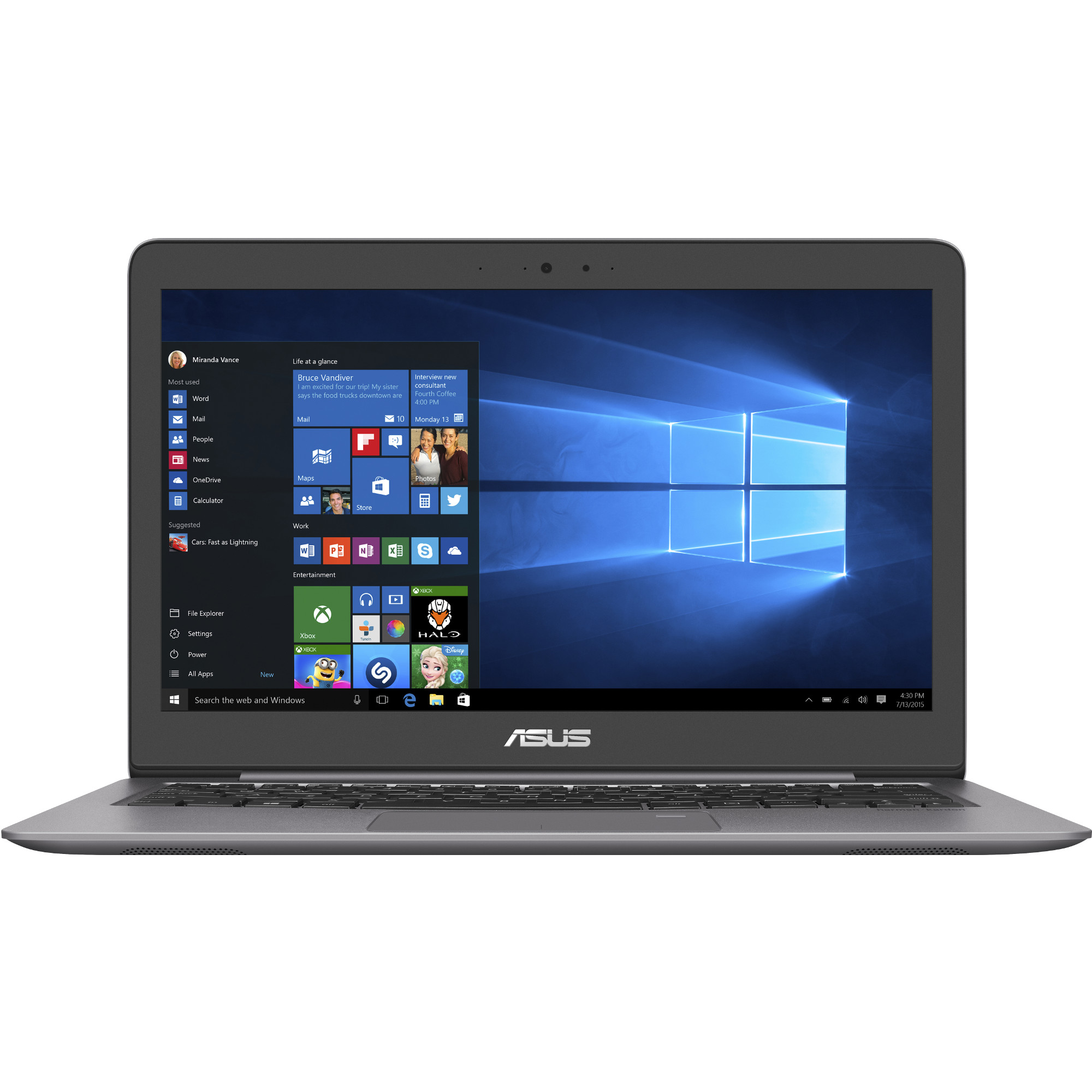 Laptop ASUS UX310UA, Intel Core i7-7500U, 8GB DDR4, HDD 1TB + SSD 128GB, Intel HD Graphics, Windows 10
