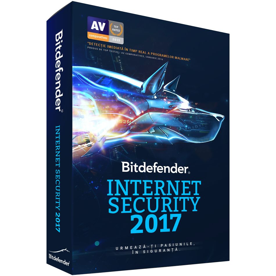 Bitdefender Internet Security 2017, 1 an, 3 utilizatori