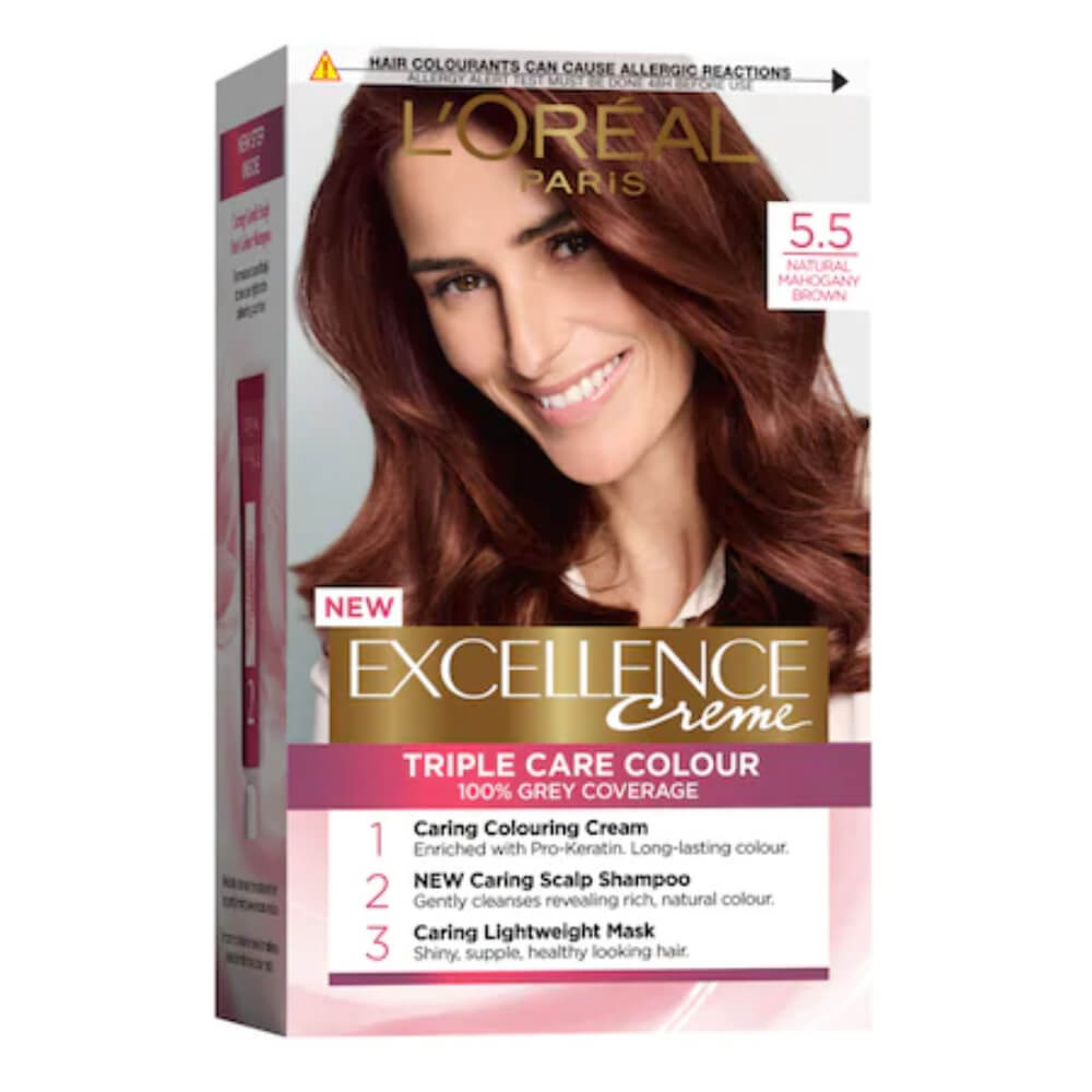 Vopsea de Par Permanenta L\'OREAL Paris Excellence Creme 5.5, Saten Deschis Acaju, 192 ml