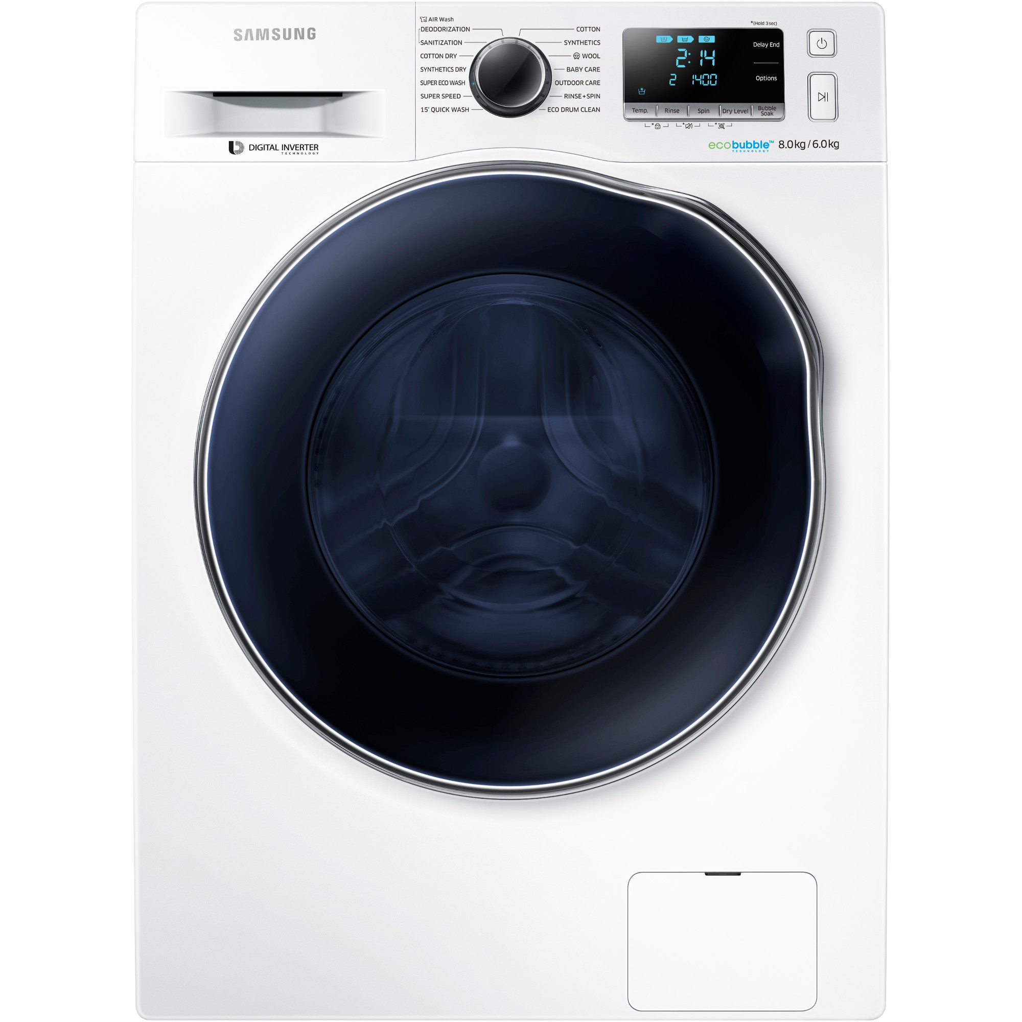 Masina de spalat cu uscator Samsung WD80J6410AW/LE, 1400 RPM, Spalare 8kg, Uscare 6kg , Clasa A