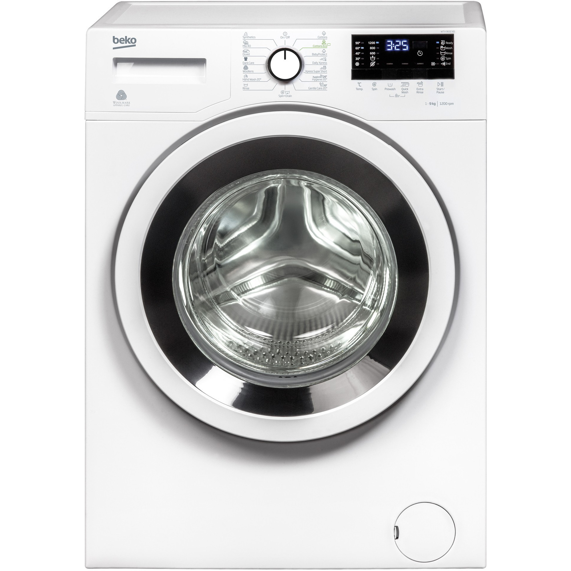 mașina de spălat rufe beko 9 kg Masina de spalat rufe Beko WTV9632X0, 9 Kg, 1200 RPM, Clasa A+++