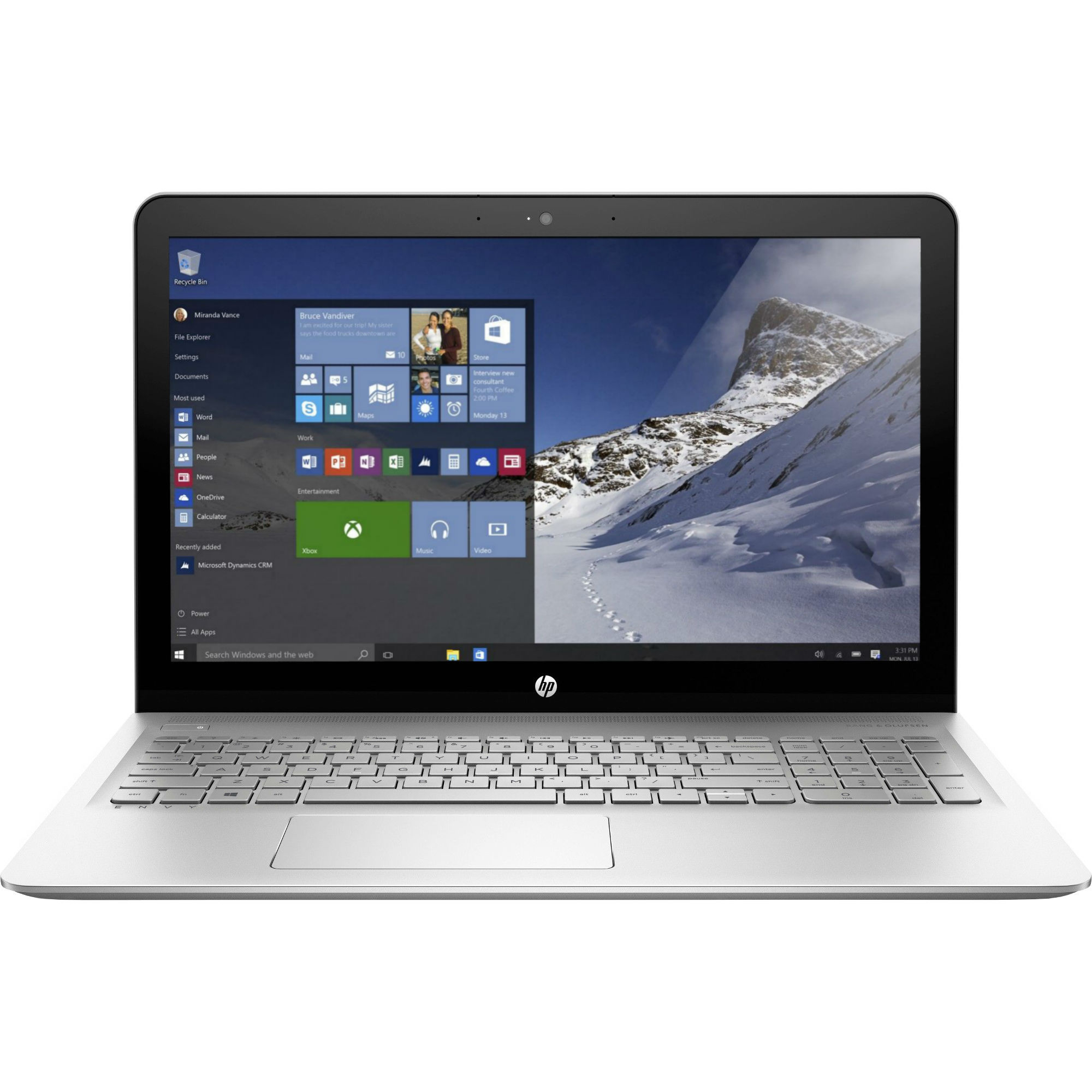 Laptop HP Envy 15-AS103NQ, Intel Core i7-7500U, 8GB DDR4, SSD 256GB, Intel HD Graphics, Windows 10 Home