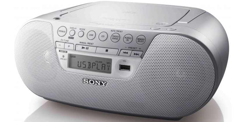 Radiocasetofon compact cu CD Sony ZSPS30V150WPI.YS + Casti MDRV150