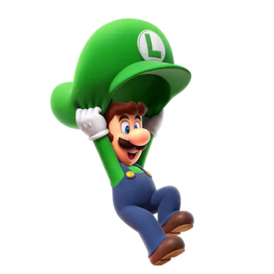 Captura de ecran din jocul Super Mario Bros Wonder cu Luigi sarind.